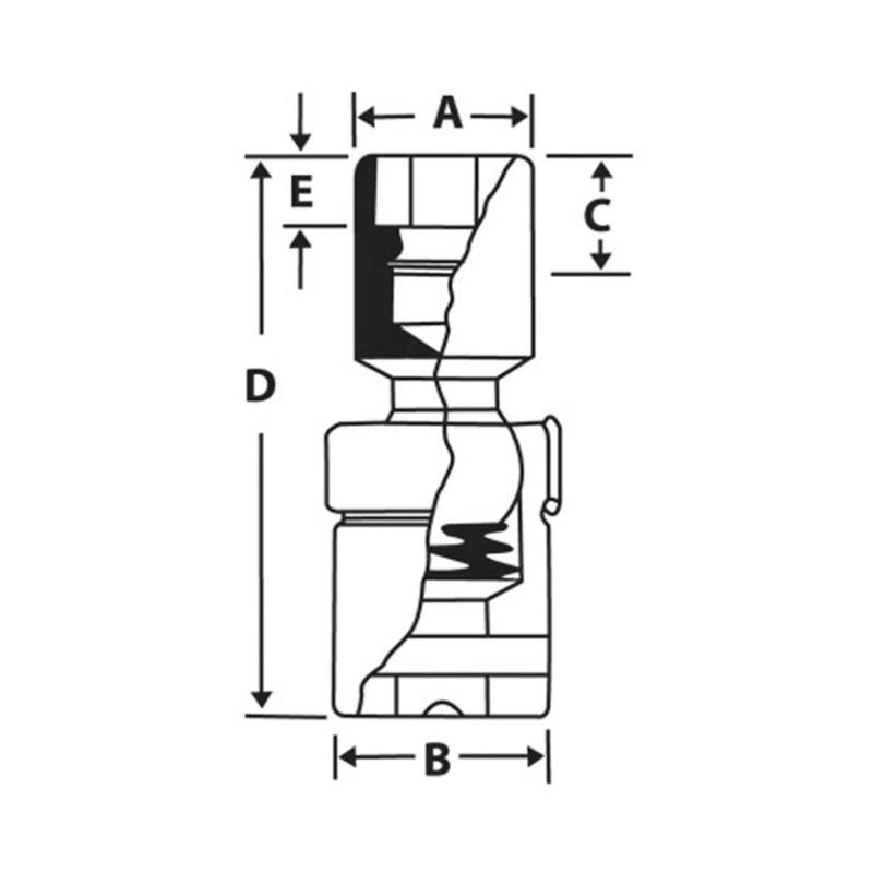 FS22B - Nasadka przegubowa 3/8" 6-kątna, calowa, 11/16"