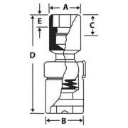 FS22B - Nasadka przegubowa 3/8" 6-kątna, calowa, 11/16"