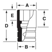 FS321 - Nasadka 3/8" 6-kątna, krótka, calowa, 1"