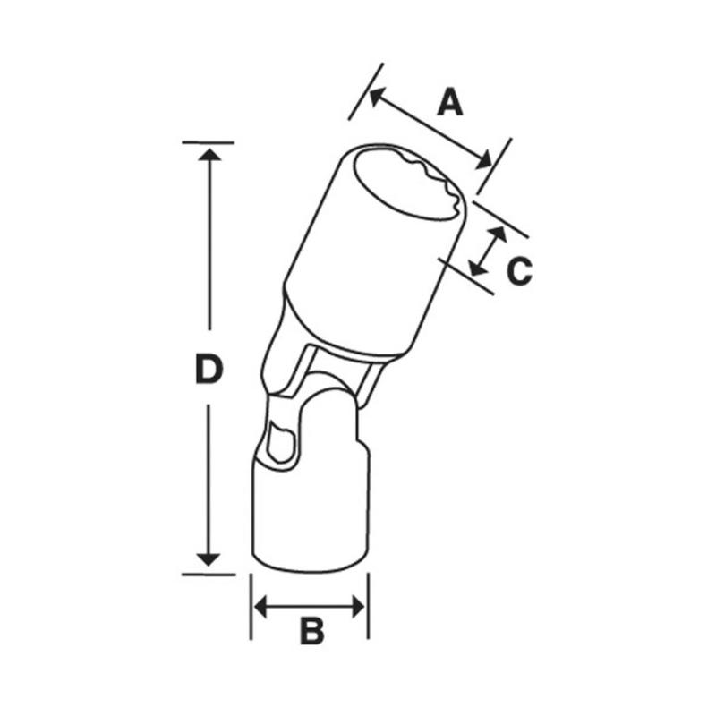 FSE80 - Nasadka przegubowa 3/8" do śrub Torx®, E8