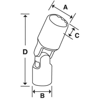 FSE80 - Nasadka przegubowa 3/8" do śrub Torx®, E8