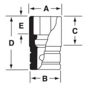 FSS241 - Nasadka 3/8" 6-kątna, Semi-Deep, calowa, 3/4"