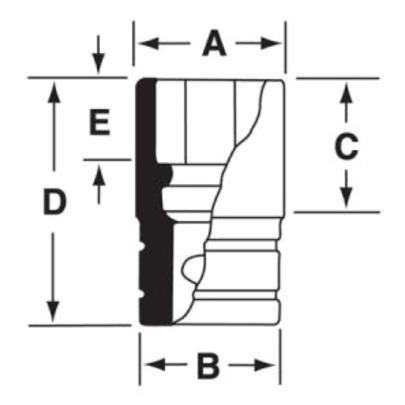 FSS321 - Nasadka 3/8" 6-kątna, Semi-Deep, calowa, 1"