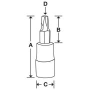 FTX45E - Nasadka trzpieniowa 3/8" do śrub Torx®, T45