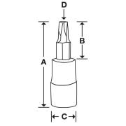 FTX55E - Nasadka trzpieniowa 3/8" do śrub Torx®, T55