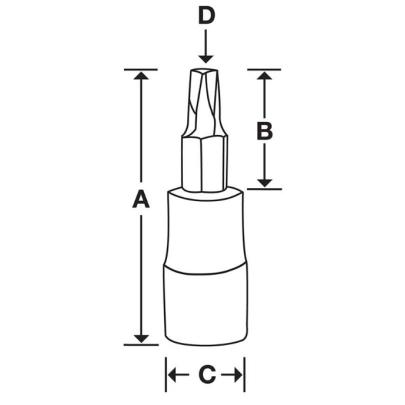 FTX55E - Nasadka trzpieniowa 3/8" do śrub Torx®, T55