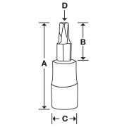 FTX27SE - Nasadka trzpieniowa krótka 3/8" do śrub Torx®, T27