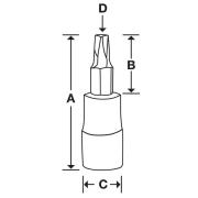 FTX45SE - Nasadka trzpieniowa krótka 3/8" do śrub Torx®, T45