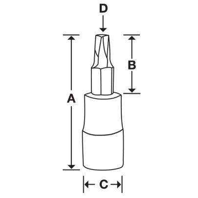 FTX45SE - Nasadka trzpieniowa krótka 3/8" do śrub Torx®, T45