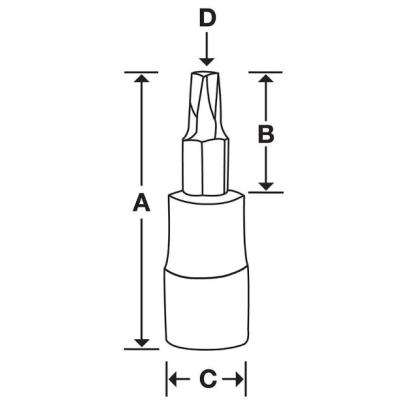 FTX47SE - Nasadka trzpieniowa krótka 3/8" do śrub Torx, T47