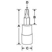 FTX40TPE - Nasadka trzpieniowa 3/8" do śrub Torx Plus®, IP40