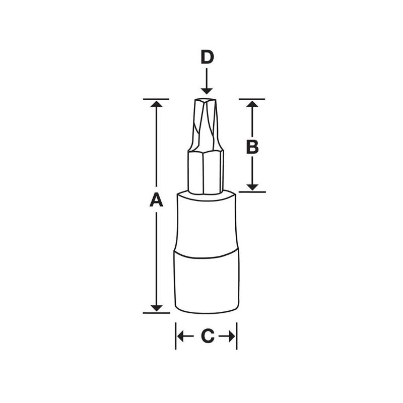 FTXR27TPE - Nasadka trzpieniowa 3/8" do śrub Torx Plus® Tamper Resistant z otworem, IPR27