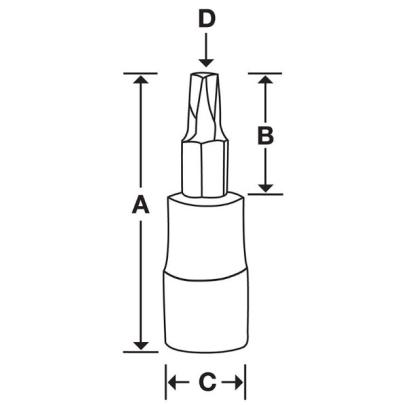FTXR30TPE - Nasadka trzpieniowa 3/8" do śrub Torx Plus® Tamper Resistant z otworem, IPR30