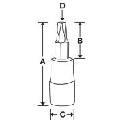 FTXR40TPE - Nasadka trzpieniowa 3/8" do śrub Torx Plus® Tamper Resistant z otworem, IPR40