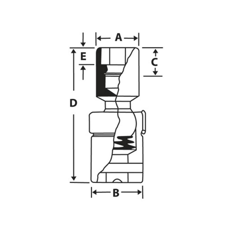 FU20B - Nasadka przegubowa 3/8" 12-kątna, calowa, 5/8"