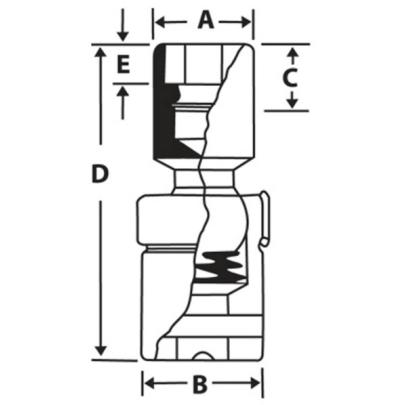 FU24B - Nasadka przegubowa 3/8" 12-kątna, calowa, 3/4"