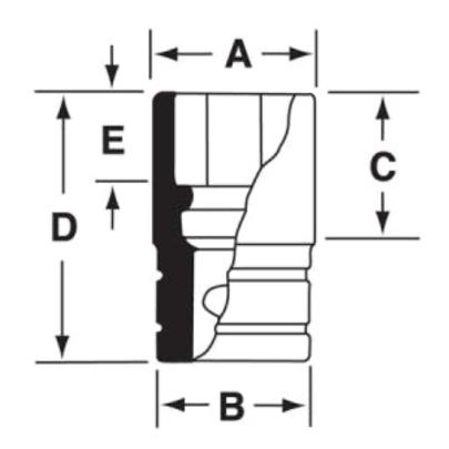 GFS101 - Nasadka czerniona 3/8" 6-kątna, krótka, calowa, 5/16"