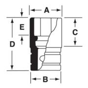 GFS181 - Nasadka czerniona 3/8" 6-kątna, krótka, calowa, 9/16"