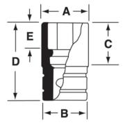 GFS241 - Nasadka czerniona 3/8" 6-kątna, krótka, calowa, 3/4"