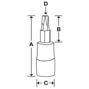 GFTX27E - Nasadka trzpieniowa  3/8" czerniona do śrub Torx®, T27