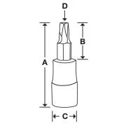 GFTX40E - Nasadka trzpieniowa  3/8" czerniona do śrub Torx®, T40
