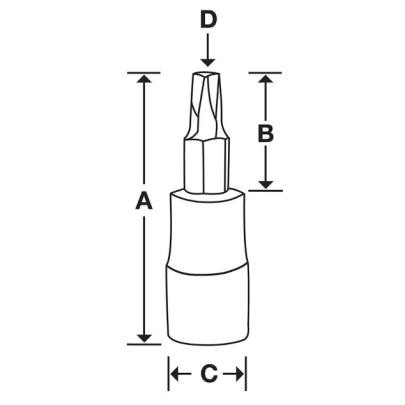 GFTX40E - Nasadka trzpieniowa  3/8" czerniona do śrub Torx®, T40