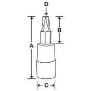 GFTX45E - Nasadka trzpieniowa  3/8" czerniona do śrub Torx®, T45