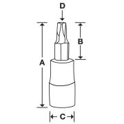 GFTX50E - Nasadka trzpieniowa  3/8" czerniona do śrub Torx®, T50