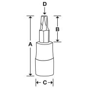 GFTX55E - Nasadka trzpieniowa  3/8" czerniona do śrub Torx®, T55
