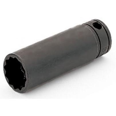 GSF081 - Nasadka czerniona 3/8" 12-kątna, długa, calowa, 1/4"