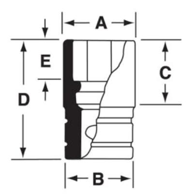 GSF201 - Nasadka czerniona 3/8" 12-kątna, długa, calowa, 5/8"