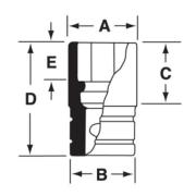 GSF221 - Nasadka czerniona 3/8" 12-kątna, długa, calowa, 11/16"