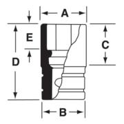 GSF241 - Nasadka czerniona 3/8" 12-kątna, długa, calowa, 3/4"