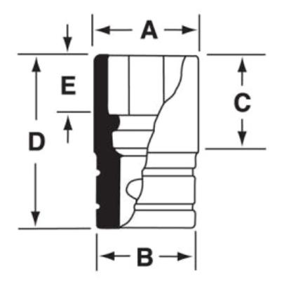 GSF241 - Nasadka czerniona 3/8" 12-kątna, długa, calowa, 3/4"