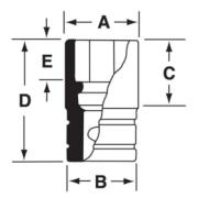 GSF261 - Nasadka czerniona 3/8" 12-kątna, długa, calowa, 13/16"