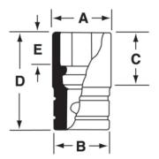 GSF281 - Nasadka czerniona 3/8" 12-kątna, długa, calowa, 7/8"