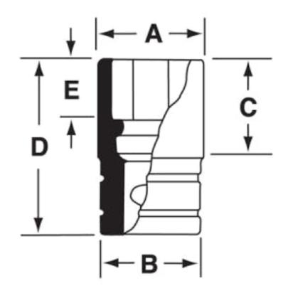 GSTM10 - Nasadka czerniona 1/4" 6-kątna, długa, calowa, 5/16"