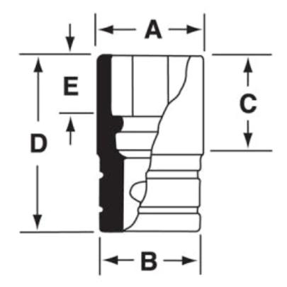 GSTMD8 - Nasadka czerniona 1/4" 12-kątna, długa, calowa, 1/4"