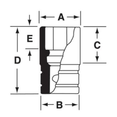 GTM14 - Nasadka czerniona 1/4" 6-kątna, krótka, calowa, 7/16"
