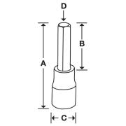 GTMA7E - Nasadka trzpieniowa  1/4" czerniona do śrub 6-kątnych calowych, 7/32"