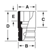 GTMD7 - Nasadka czerniona 1/4" 12-kątna, krótka, calowa, 7/32"