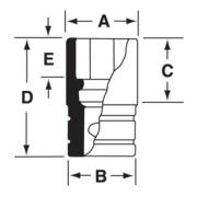 GTMD9 - Nasadka czerniona 1/4" 12-kątna, krótka, calowa, 9/32"