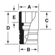 GTMD12 - Nasadka czerniona 1/4" 12-kątna, krótka, calowa, 3/8"