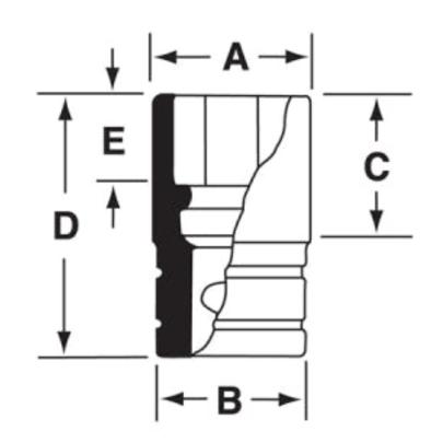 GTMD12 - Nasadka czerniona 1/4" 12-kątna, krótka, calowa, 3/8"
