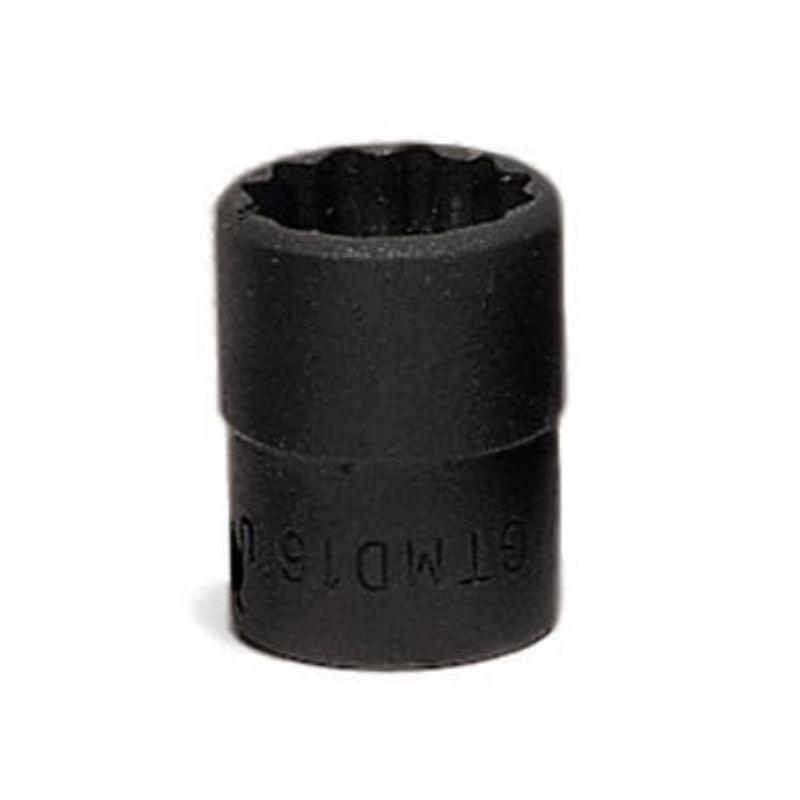 GTMD16 - Nasadka czerniona 1/4" 12-kątna, krótka, calowa, 1/2"