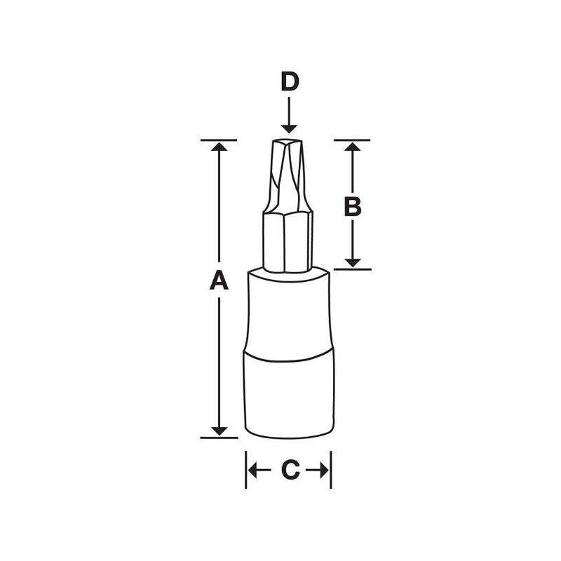 GTTX8E - Nasadka trzpieniowa  1/4" czerniona do śrub Torx®, T8