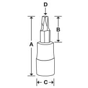 GTTX15E - Nasadka trzpieniowa  1/4" czerniona do śrub Torx®, T15