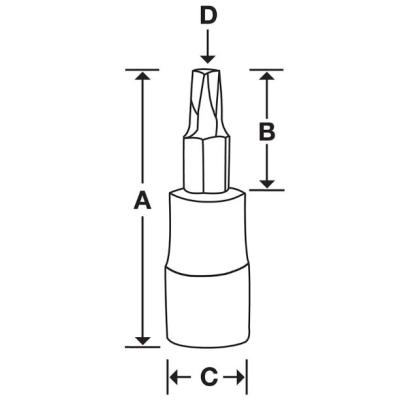 GTTX20E - Nasadka trzpieniowa  1/4" czerniona do śrub Torx®, T20