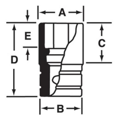 IM380 - Nasadka udarowa 1/2" 6-kątna, krótka, calowa, 1'3/16"