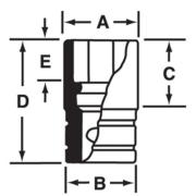 IM460 - Nasadka udarowa 1/2" 6-kątna, krótka, calowa, 1'7/16"